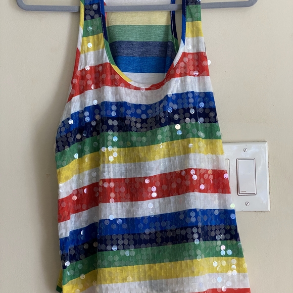Almost Famous Colorful Sequin Striped Tank Top - Picture 1 of 3
